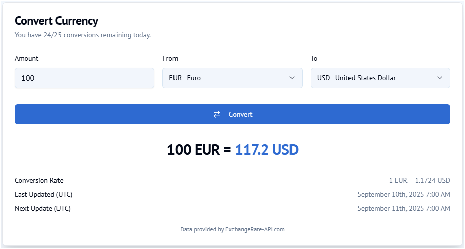 Instant Currency Converter