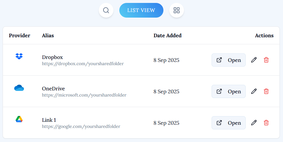 Linked Cloud Storage