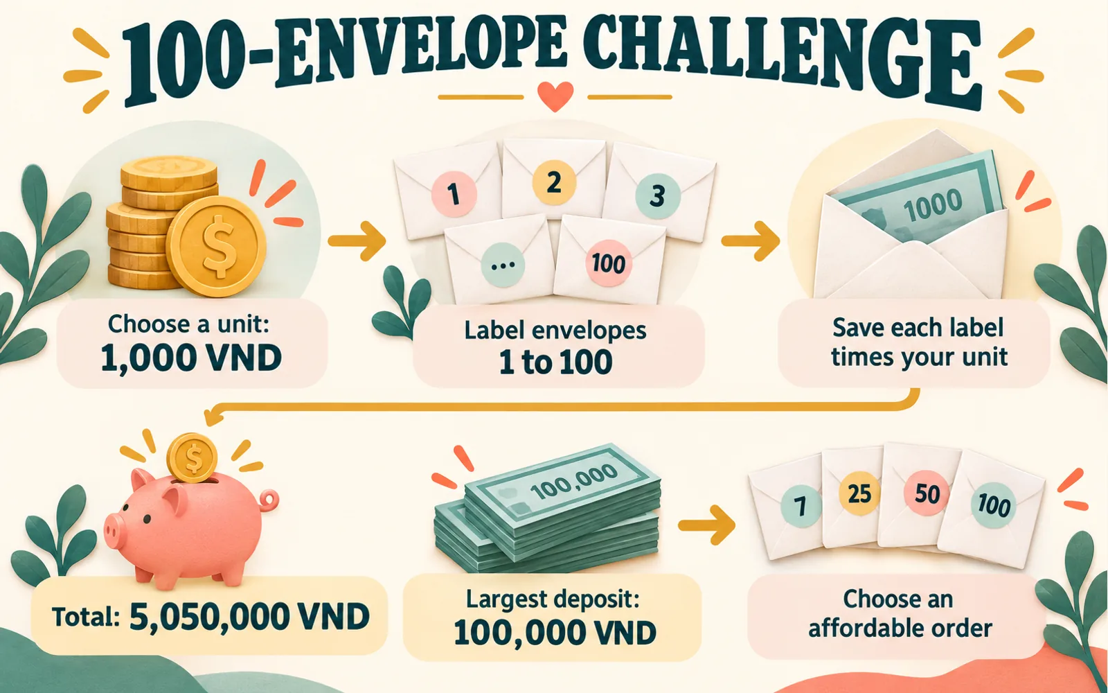 Viral Money-Saving Challenges: What Works, What Can Backfire - 2. The 100-Envelope Challenge: Scale the Game Before Playing 1