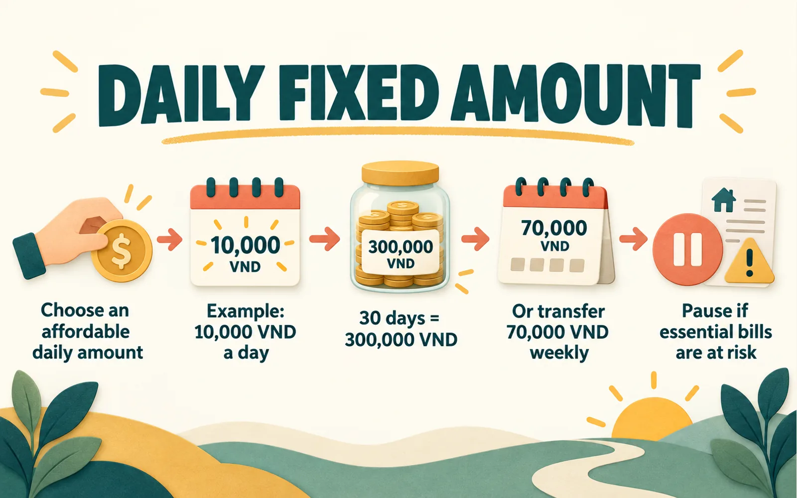Viral Money-Saving Challenges: What Works, What Can Backfire - 5. Daily Fixed Amount: Remove the Increasing Target 1